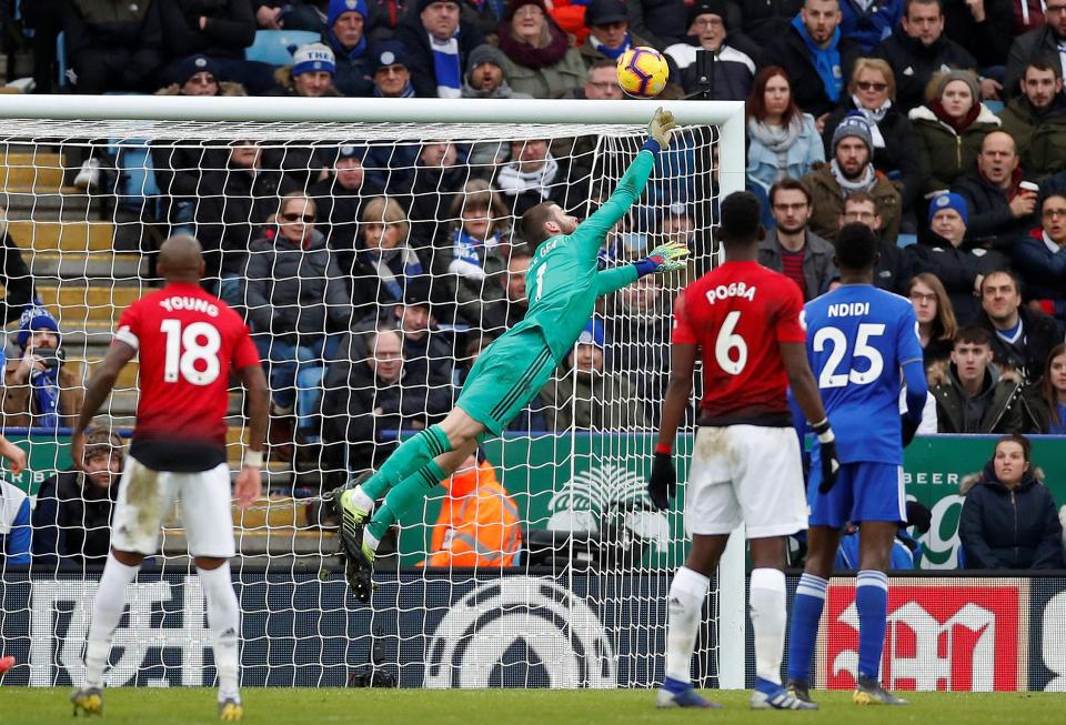  David De Gea produced a stunning save late on to secure the three points