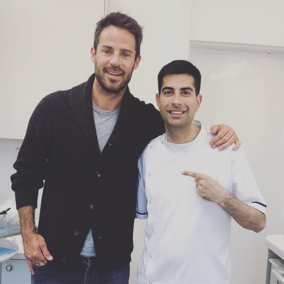  Football legend Jamie Redknapp, pictured with 'The Smile King' Dr Richard Marques looked great after a quick whitening treatment