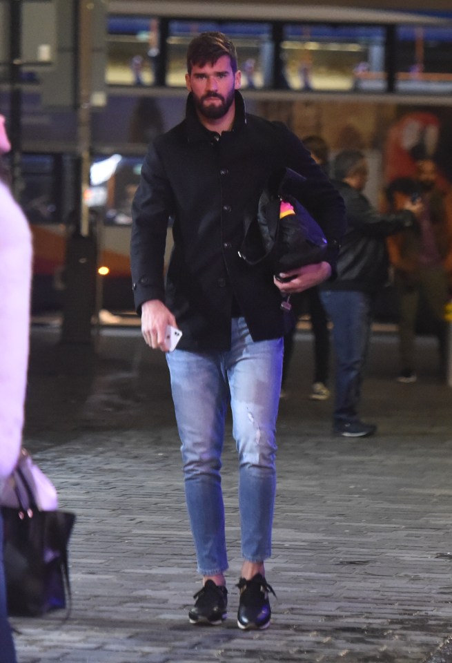  Reds goalkeeper Alisson also attended the meal out ahead of Sunday's clash against Manchester United