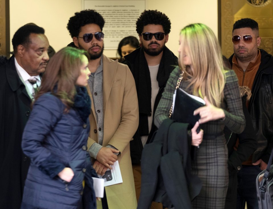  Smollet's defence attorneys and family members leave the court house after his bond hearing