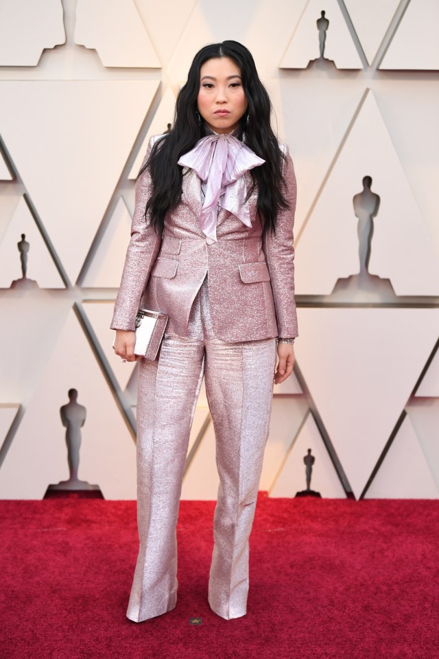  We love Crazy Rich Asians star Awkwafina - but the large purple pussy bow on this DSquared2 outfit was a bit OTT