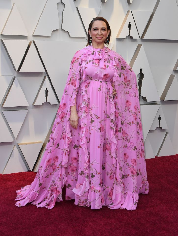  Maya Rudolph from Bridesmaids took flower power to the next level in this unmissable pink number