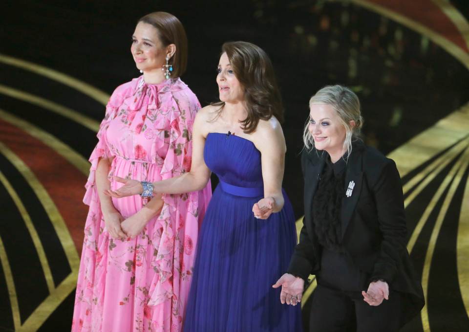  In the absence of a host, Maya Rudolph, Tina Fey and Amy Poehler delivered a series of well-received gags to open the show