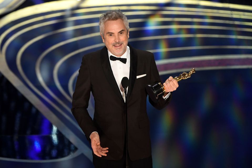  Roma picked up the Cinematography and Foreign Language Film gongs with director Alfonso Cuaron collecting the prizes