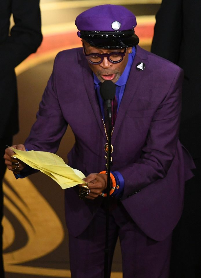 Spike Lee got a standing ovation from the crowd when he won the Oscar for best adapted screenplay for BlacKkKlansman
