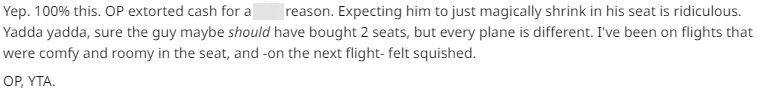 Another said the man 'extorted cash' from the passenger