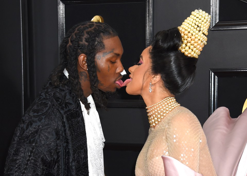  Offset and wife Cardi B gave each other a bizarre show of affection at the Grammy Awards last month