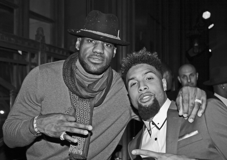  Basketball legend LeBron James pictured with NFL star Odell Beckham Jr
