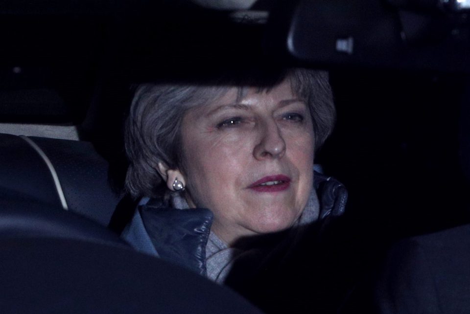  Theresa May after the Commons voted to delay Brexit tonight