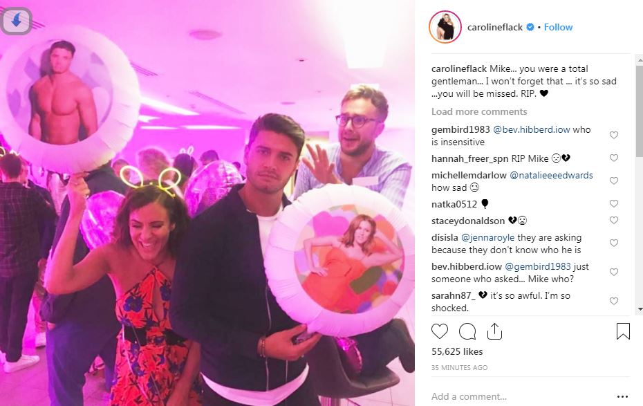 Caroline Flack paid tribute to Mike on Instagram