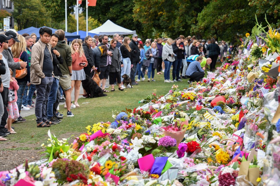  A memorial for the victims of the mosque mass murders at the Botanical Gardens in Christchurch