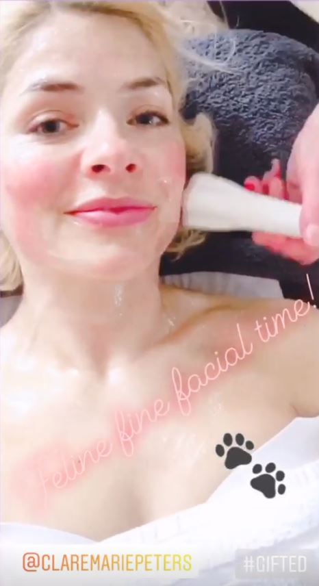  Holly is partial to facials to keep her complexion clear and youthful