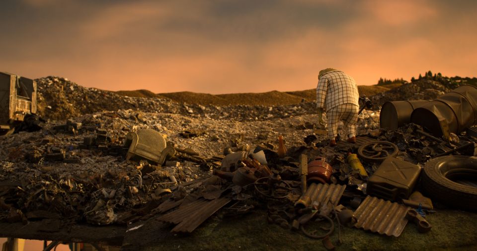  In one scene, a despondent Mr Toad surveys a landscape strewn with junk furniture and rubbish