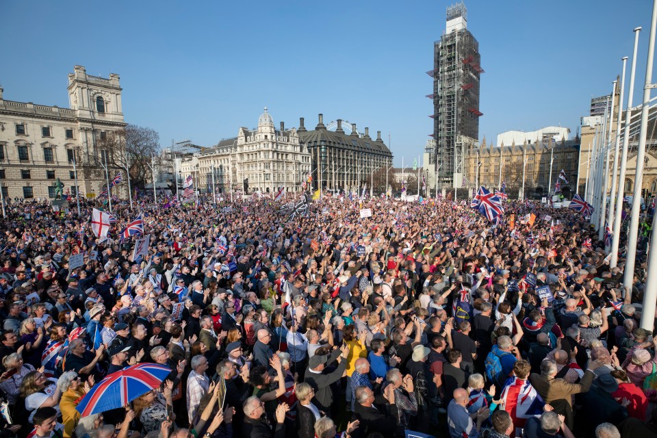 Pro-Brexit protesters in Westminster