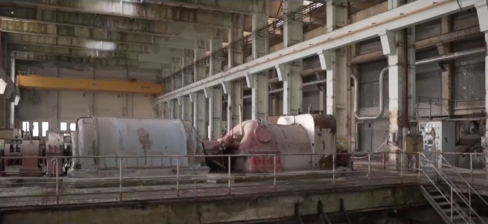 The station's massive turbine hall 