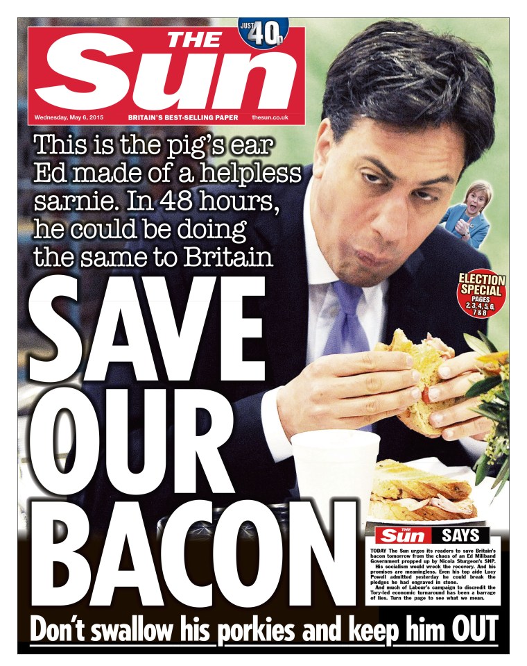  The Sun in 2015 urged voters not to swallow his porkies
