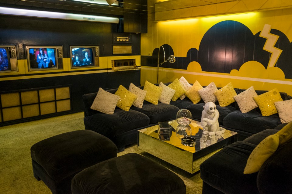 Elvis's basement TV room in the Graceland mansion