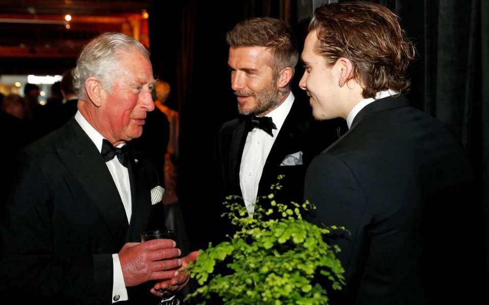  Brooklyn and David chatted to Prince Charles at the premiere