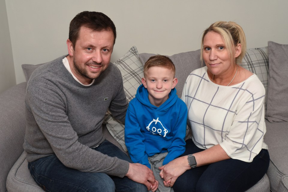  Tommy with mum Alison and dad Jason at their home in Kings Norton, Birmingham