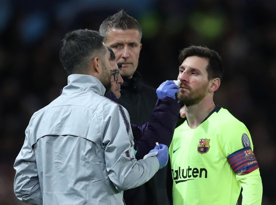 Messi needed a lot of treatment to stem the bleeding