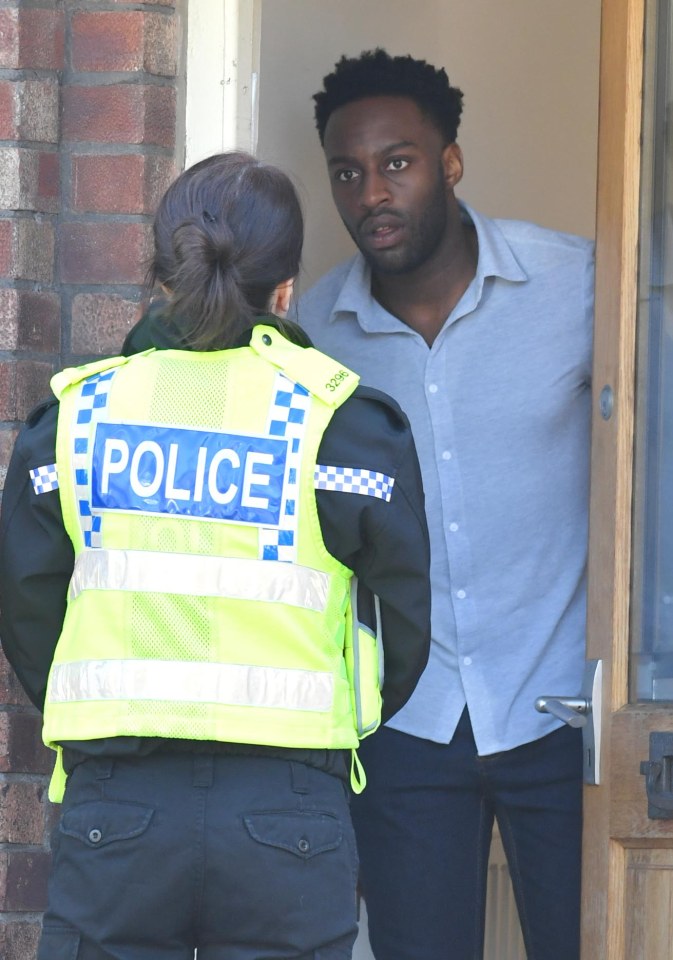  Ryan was later spotted getting a visit from the police in his first scenes for the soap
