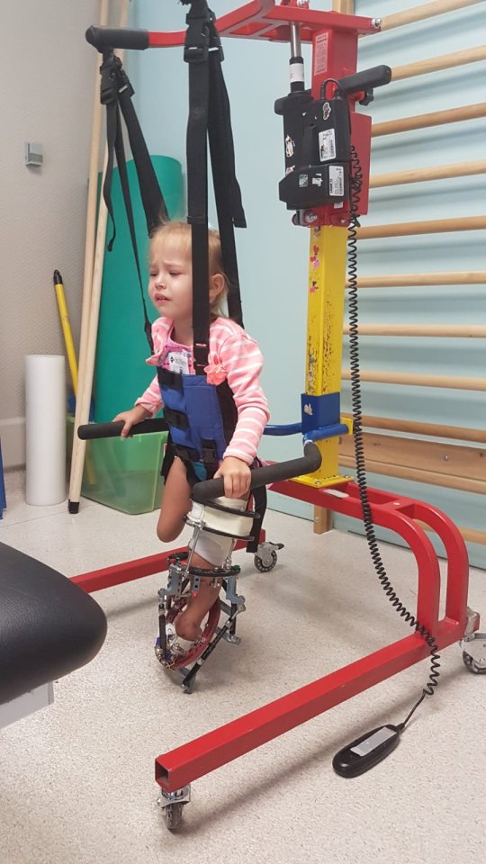  After a lot of hard work Victoria Komada can now walk independently like any other toddler