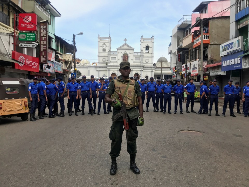  Soldiers secure the area around St. Anthony's Shrine after a blast in Colombo
