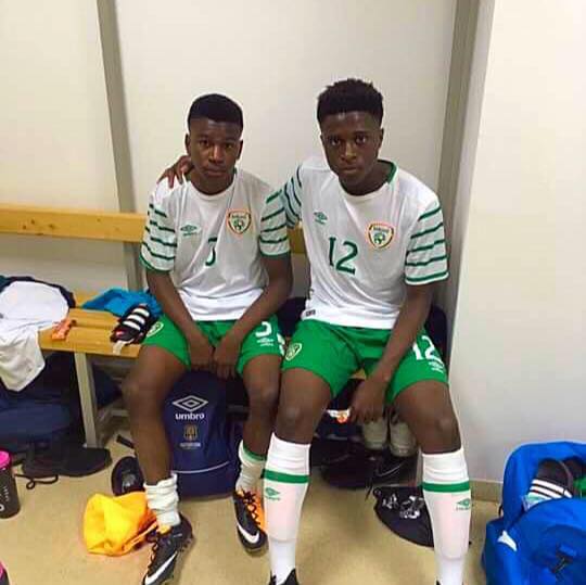 Tega Agberhiere, left, and pal Timi Sobowale who plays for Manchester City in the youth ranks