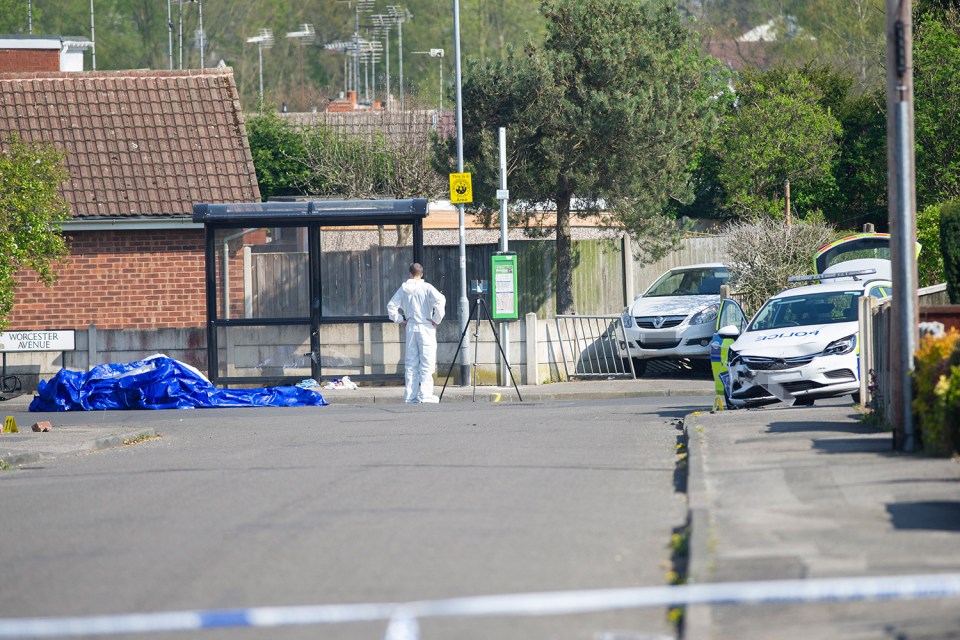 A motorist mowed down a pedestrian after crashing into several parked cars