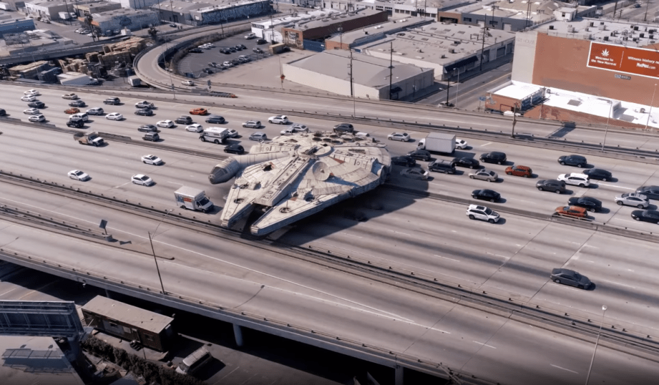  The Millennium Falcon would cover seven lanes of a US highway