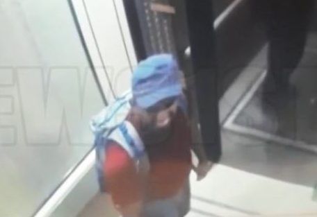 An ISIS terrorist wearing a backpack can be seen smirking in the lift of a Sri Lanka hotel before he set off a bomb