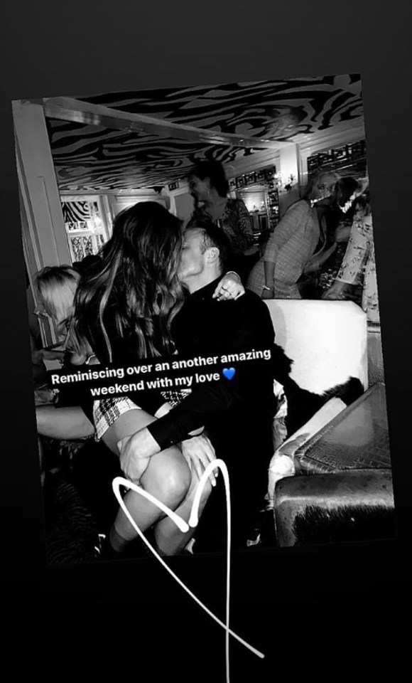  The Essex star shared a picture of her passionately kissing William, captioning the snap: 'Reminiscing over another amazing weekend with my love'