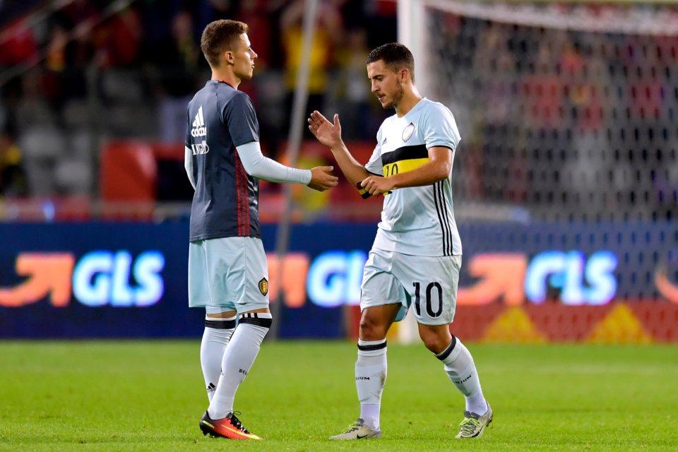  Thorgan with brother Eden on international duty for Belgium