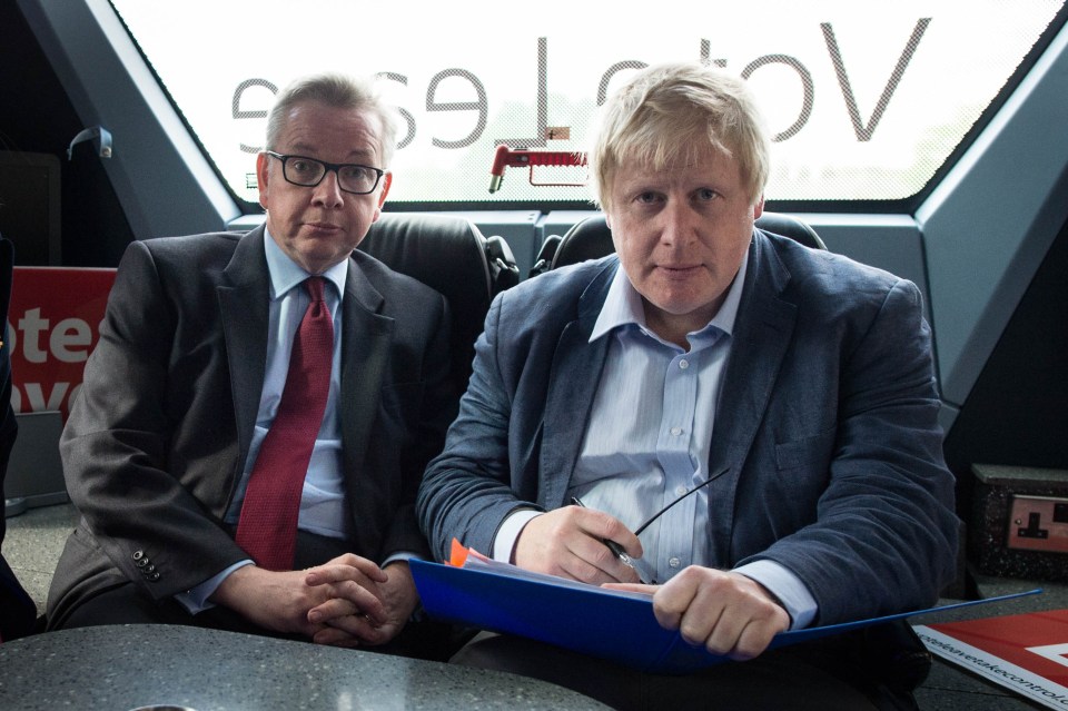  Boris and Gove on the Vote Leave battle bus during the referendum