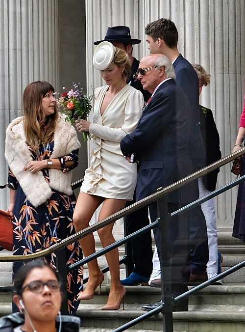 Phillipa opted for a short wedding dress for the surprise wedding