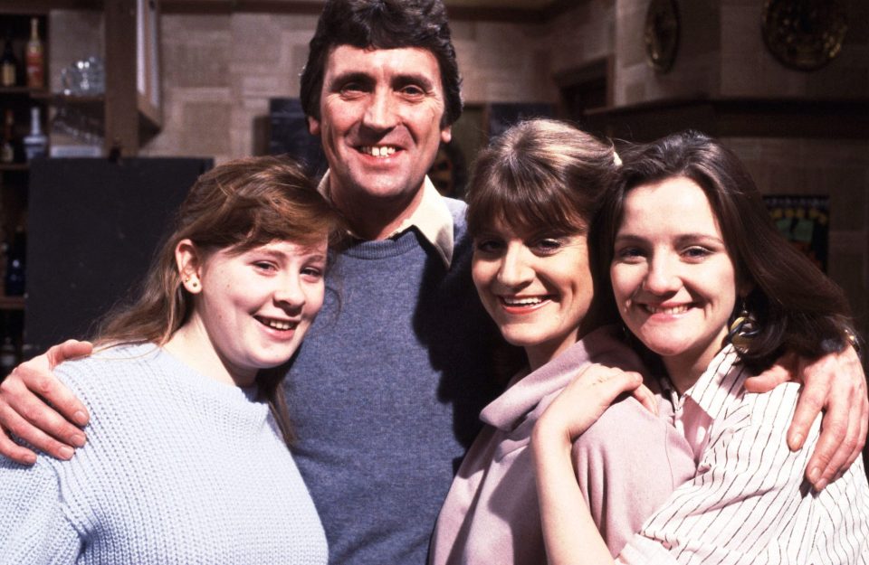  Jane - left - as Sue with dad Harry, mum Connie and big sister Andrea