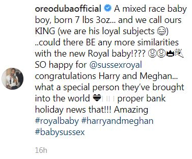 British television presenter Ore Oduba said it was some of the best Bank Holiday news