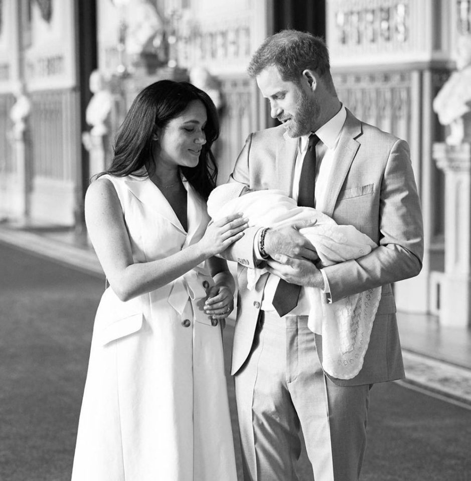  The couple shared a black and white photograph of them with their baby