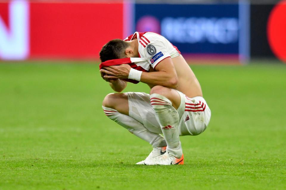  Dusan Tadic was among Ajax's devastated players after their loss to Spurs