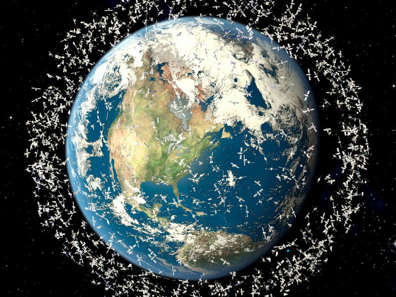  Space junk threatens to clog up Earth's orbit (artist impression)
