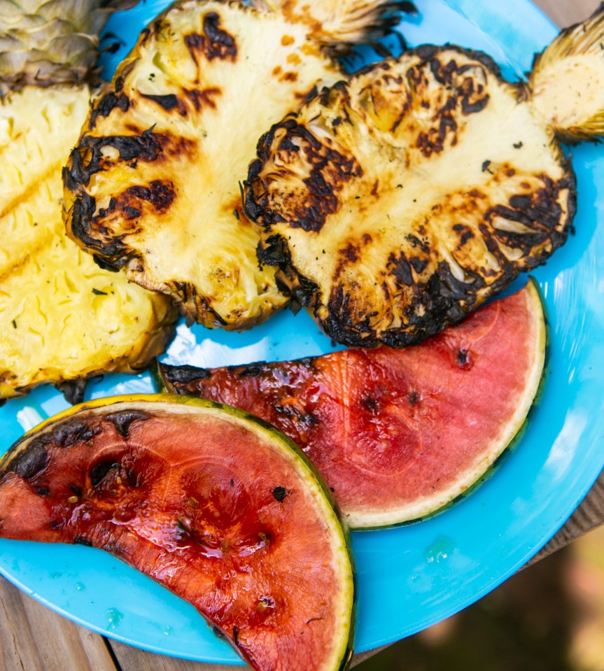  Give fruit a good grilling and add slices of pineapple to your burgers