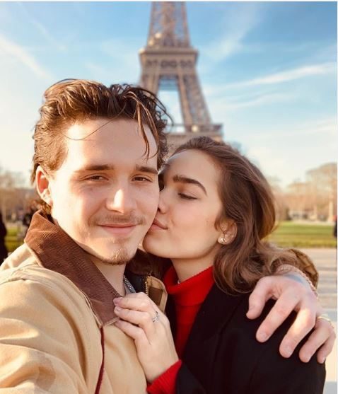 They have been open about their relationship on social media, with Brooklyn sharing a snap from their Paris trip captioned 'me and my girl'