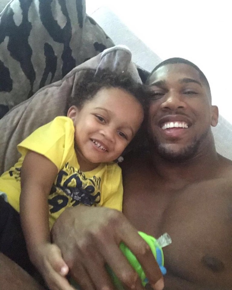  Anthony Joshua is a dad of one, pictured here with his son, Joseph