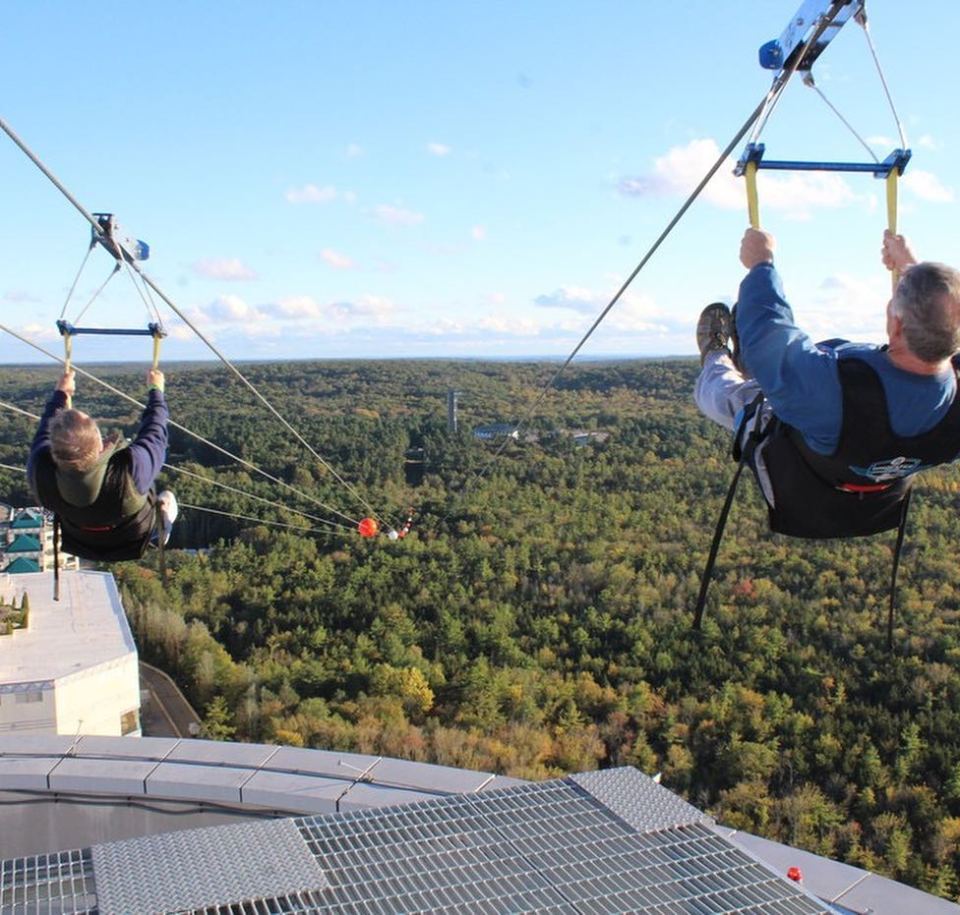 Brave a zip line attraction in Connecticut 