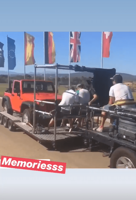  The clip involved the star pulling up to the villa a red Jeep into the villa