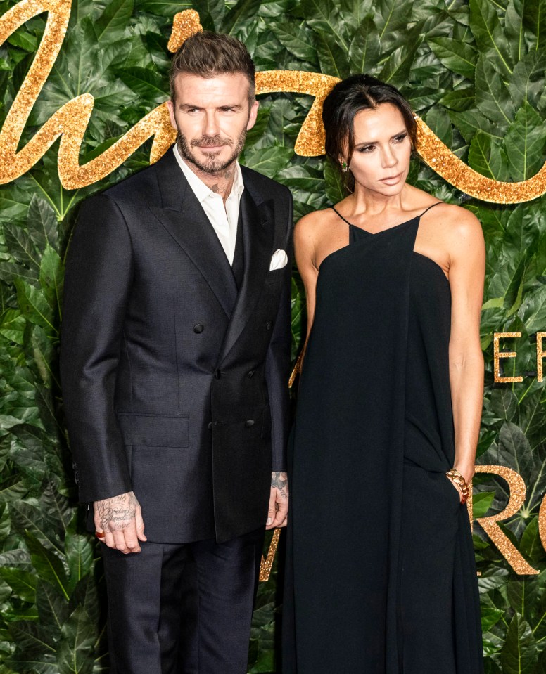  Posh and Becks pictured at a fashion event in December