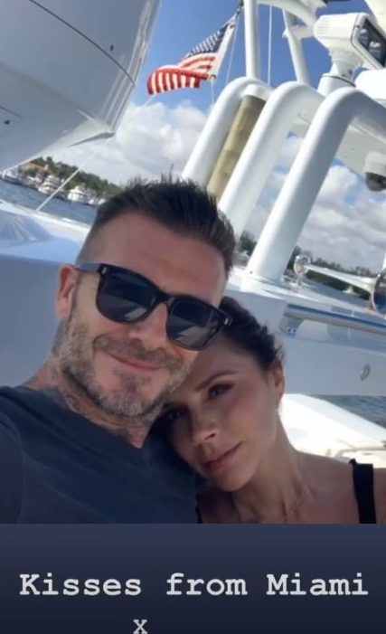 Victoria looked loved up with her man on their sunshine holiday
