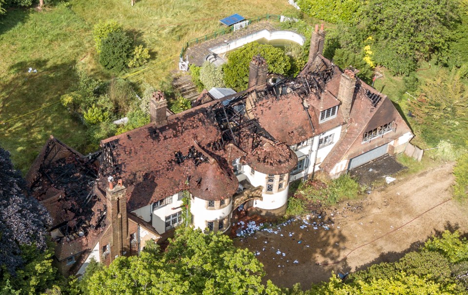  Firefighters said around 80 per cent of the second floor was utterly destroyed in the gutted mansion