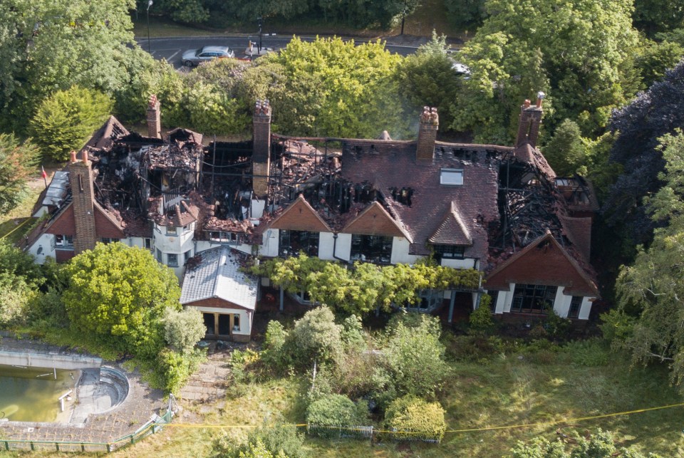  Drone shots this morning showed the extent of the damage to the luxury property