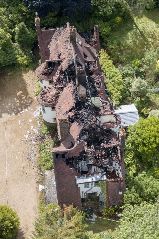  Drone pictures from this morning show the extent of the fire damage from yesterday's blaze - which cops are treating as a suspected 'arson'